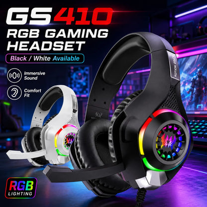 GS410 wired RGB gaming headset with microphone