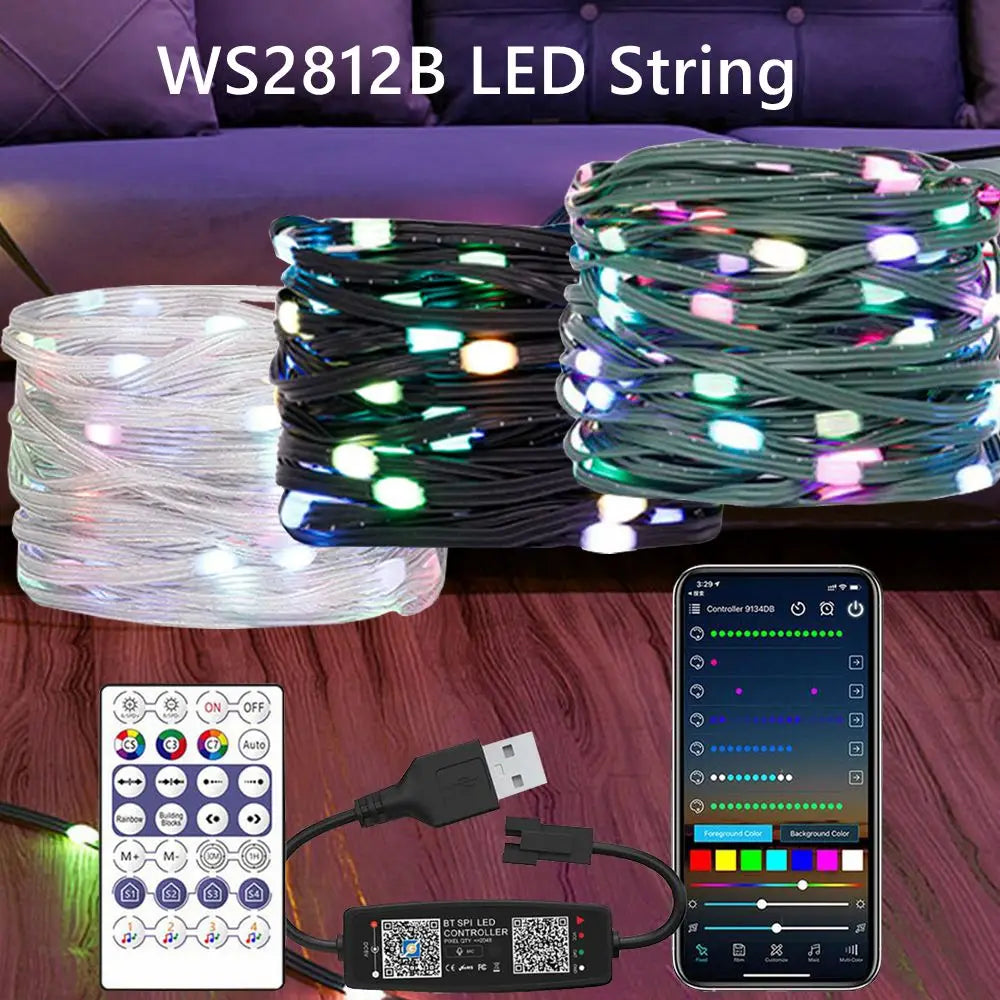 Addressable RGB Christmas LED String Lights