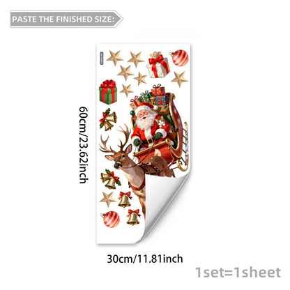 Santa Sleigh Christmas Window Clings