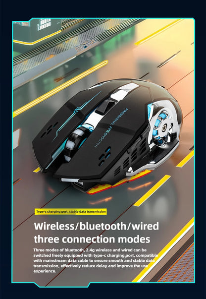 Rechargeable Wireless Gaming Mouse Bluetooth USB E-Sports Backlight