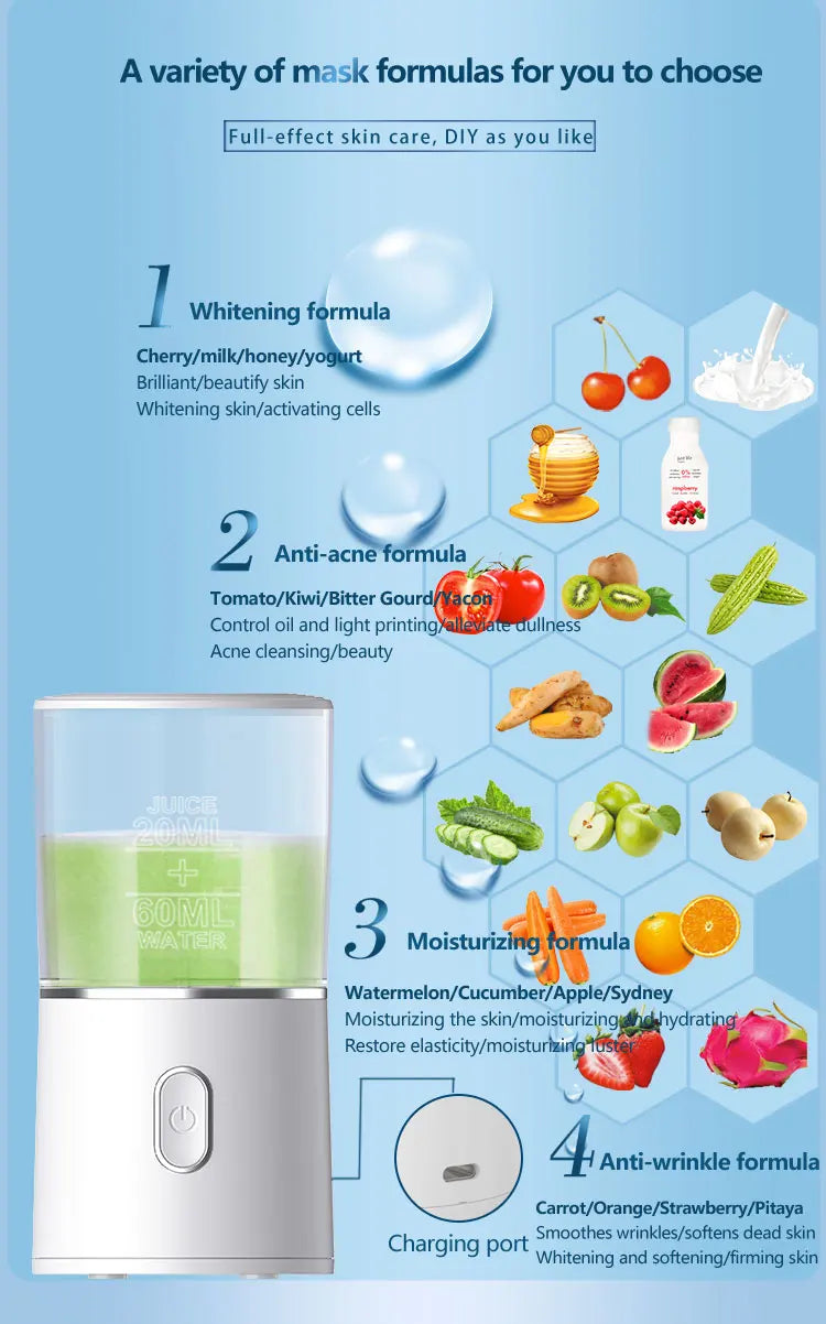 Face Mask Maker Machine Facial Treatment DIY Automatic Fruit Natural Vegetable Collagen Home Use Beauty Salon SPA beauty Device - Global Mix