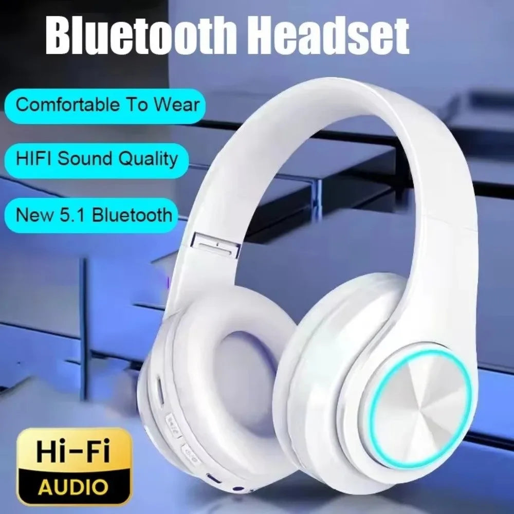 RGB Wireless Bluetooth Headphones with Microphone