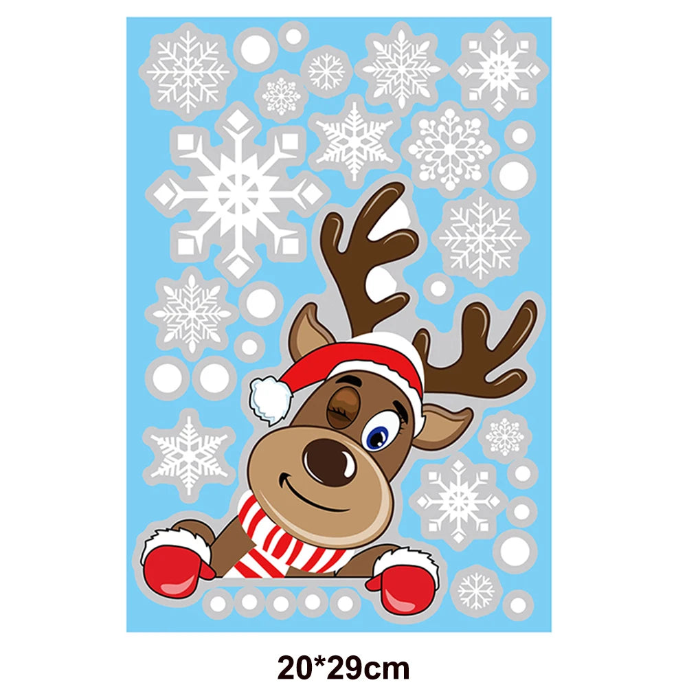 Santa & Reindeer Christmas Window Clings