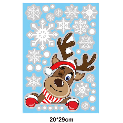 Santa & Reindeer Christmas Window Clings