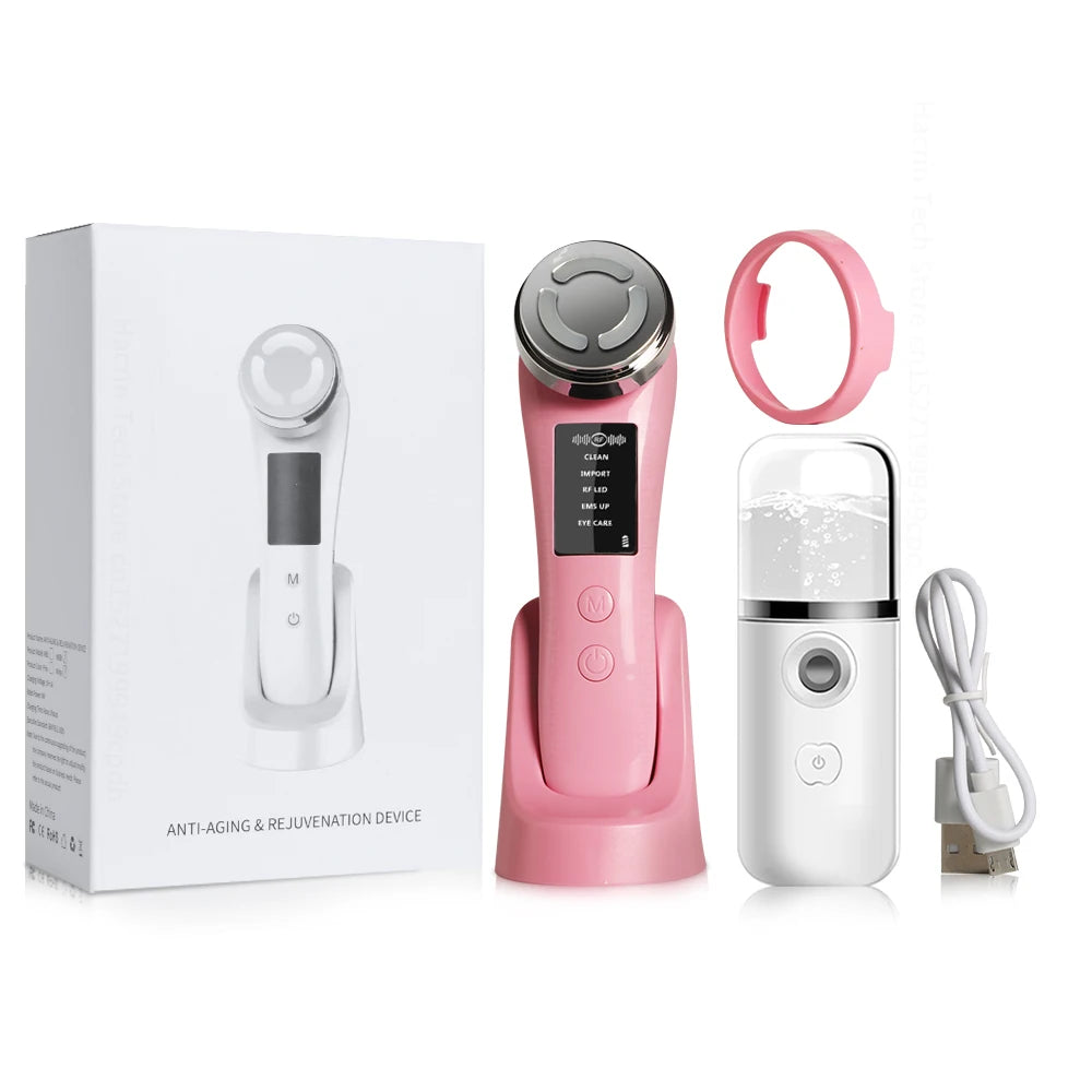 Facial Massager Microcurrent Massager for Face LED Light Therapy Skin Tightenin Facial Lifting Wrinkle Reducing Beauty Device - Global Mix