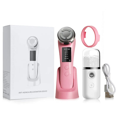 Facial Massager Microcurrent Massager for Face LED Light Therapy Skin Tightenin Facial Lifting Wrinkle Reducing Beauty Device - Global Mix