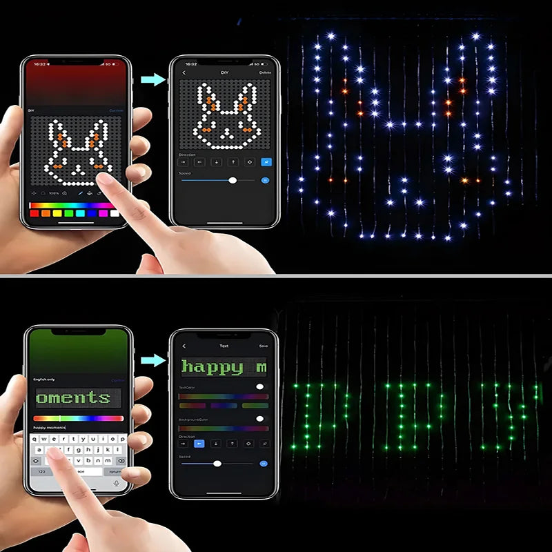 RGBIC Smart Christmas Curtain Lights