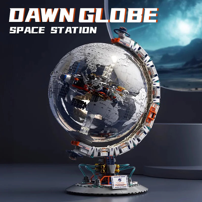Creative Technology Space Station Transparent Globe Building Blocks High Tech Construction Bricks Set Toy Gifts For Children