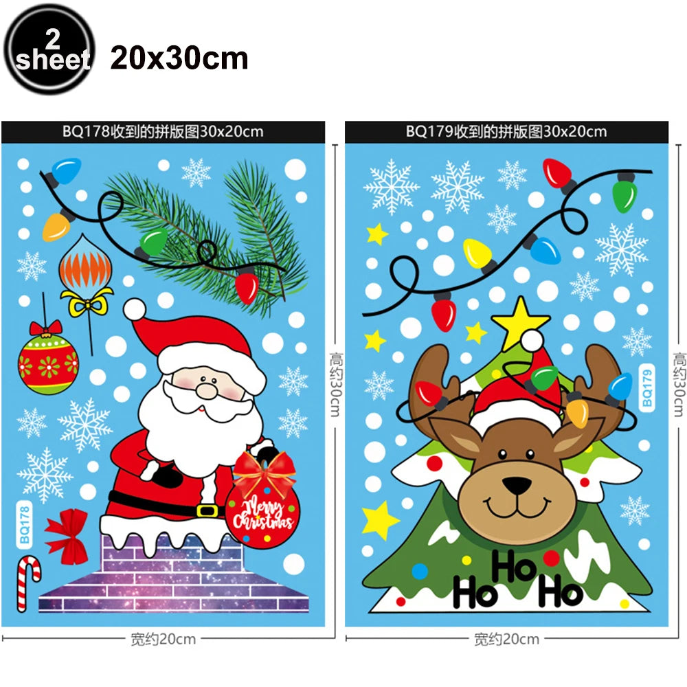Santa & Reindeer Christmas Window Clings