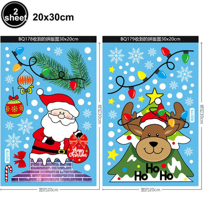 Santa & Reindeer Christmas Window Clings