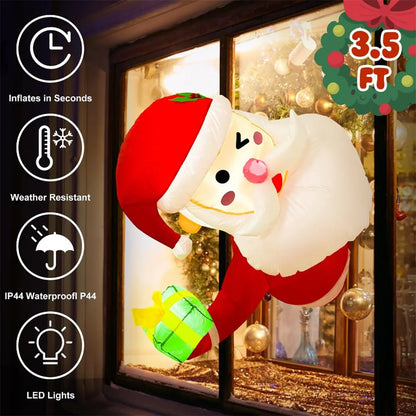 Inflatable Climbing Santa & Elf Christmas Decoration
