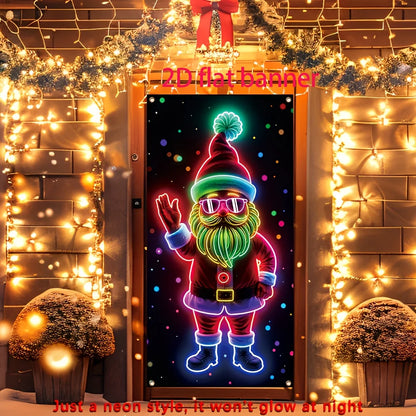 Luminous Santa Christmas Door Flag