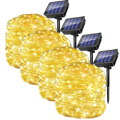 Outdoor Solar Christmas String Lights – 4 Pack