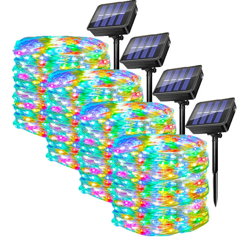 Outdoor Solar Christmas String Lights – 4 Pack