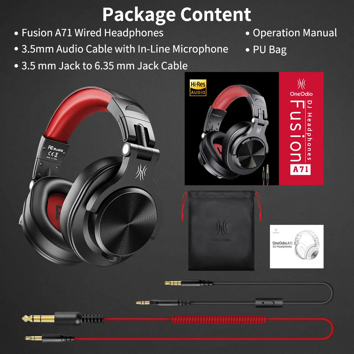 OneOdio A71 Wired Studio Headphones