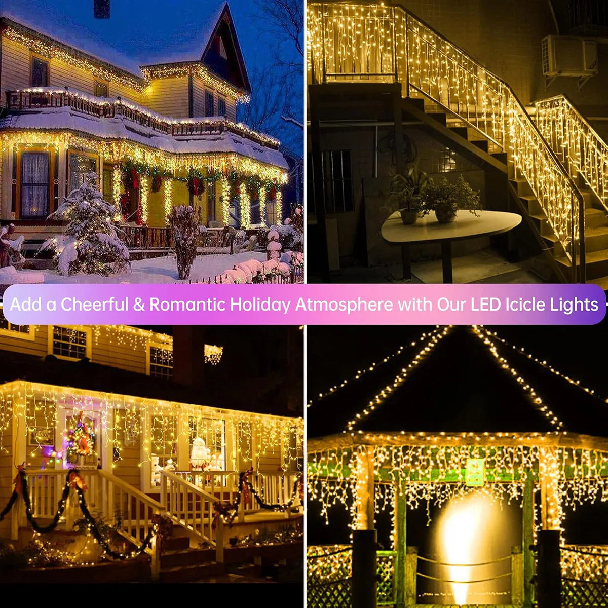 Christmas Icicle LED String Lights