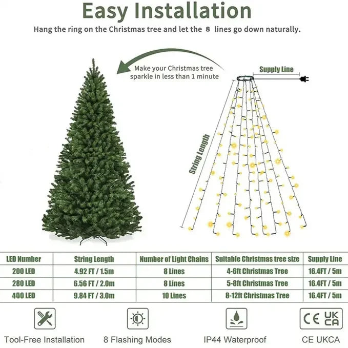 LED Waterfall Christmas Tree Lights — Global Mix holiday decor image 5