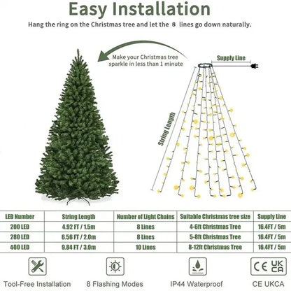 LED Waterfall Christmas Tree Lights — Global Mix holiday decor image 5