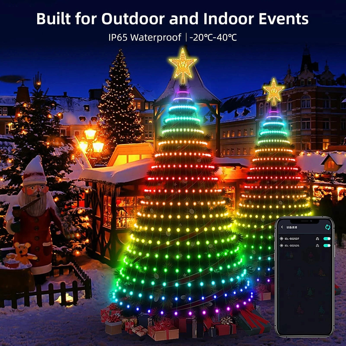 Smart Christmas Tree Lights with Star Topper