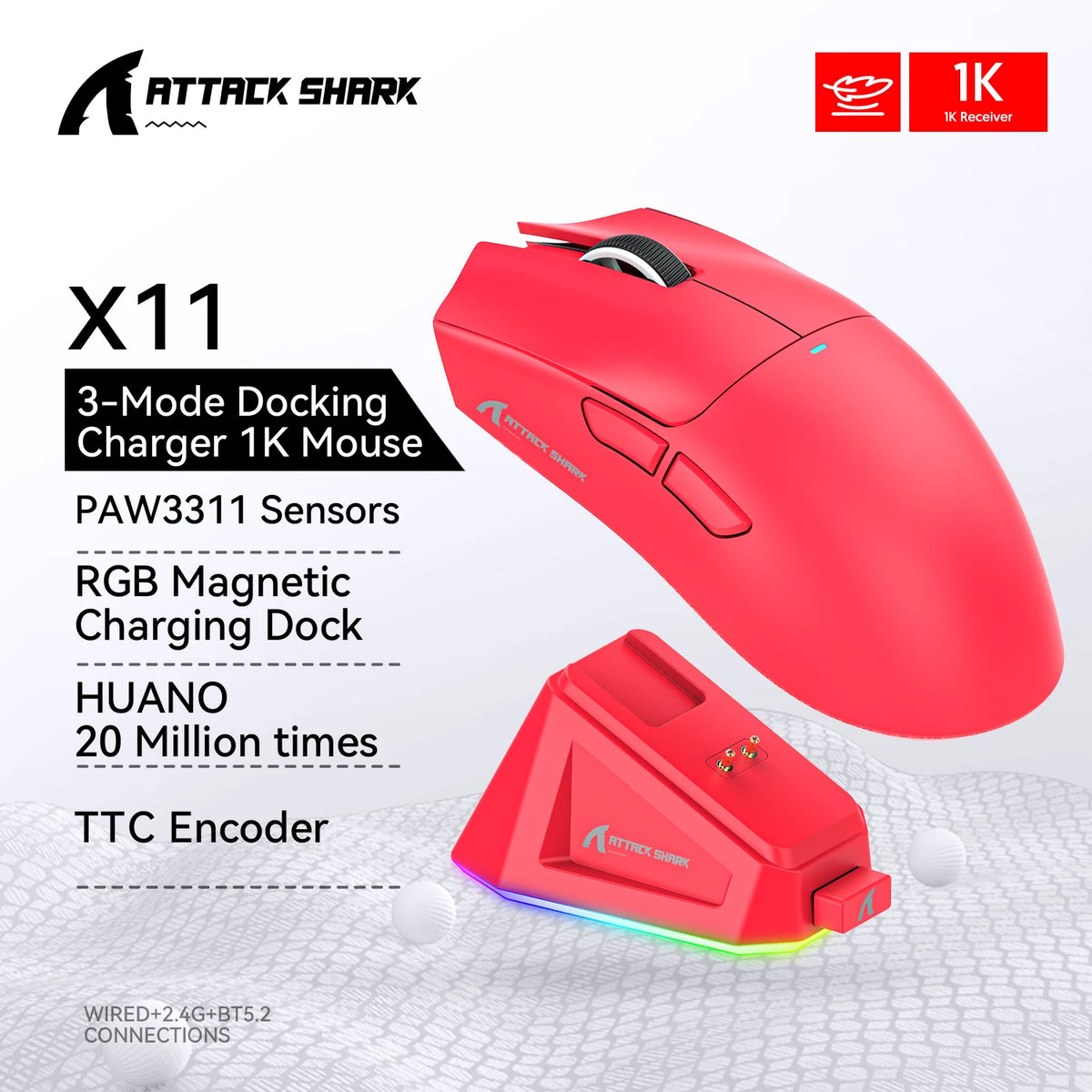ATTACK SHARK X11 Wireless Gaming Mouse