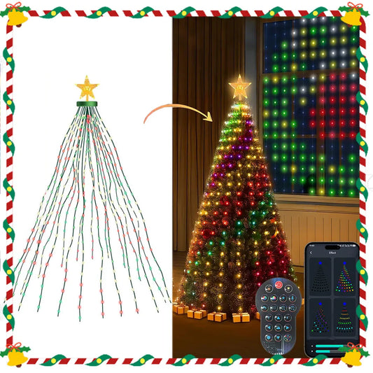 Christmas Tree Lights, RGBIC 400LED Smart Fairy String Lights with Top-Star Decor, Addressable Xmas Lights for Indoor Outdoor
