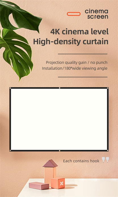 16:9 HD Display Various Sizes Projection Screen 4K High Quality for Home Office Household Bedroom Accessories