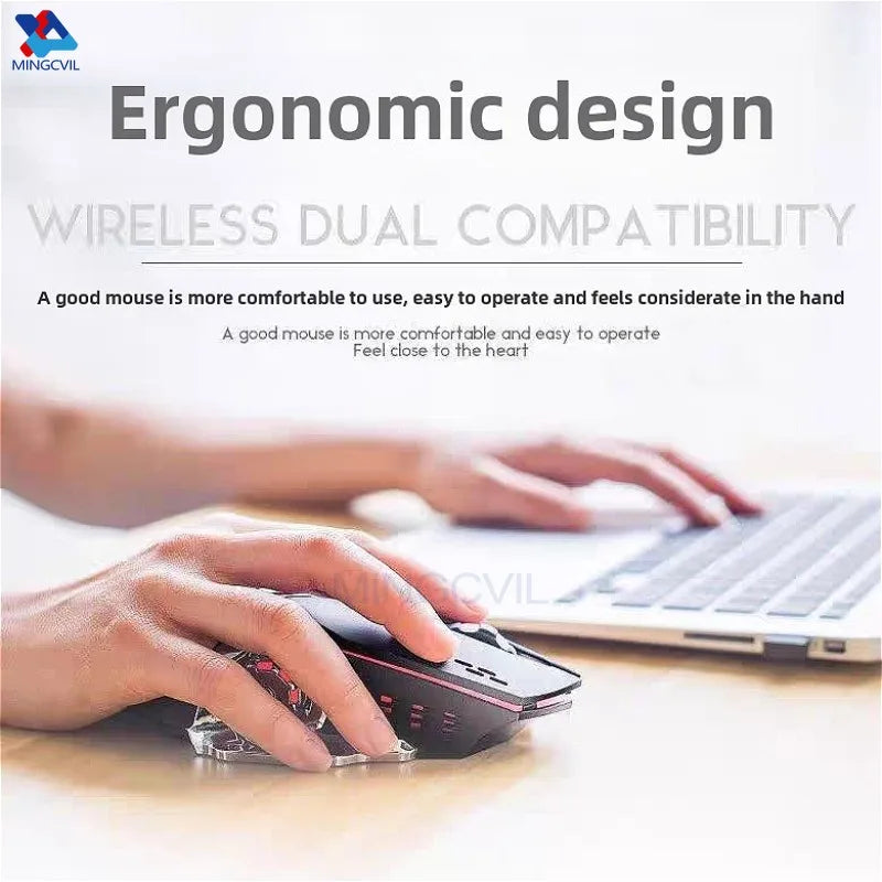 Rechargeable Wireless Gaming Mouse Bluetooth USB E-Sports Backlight