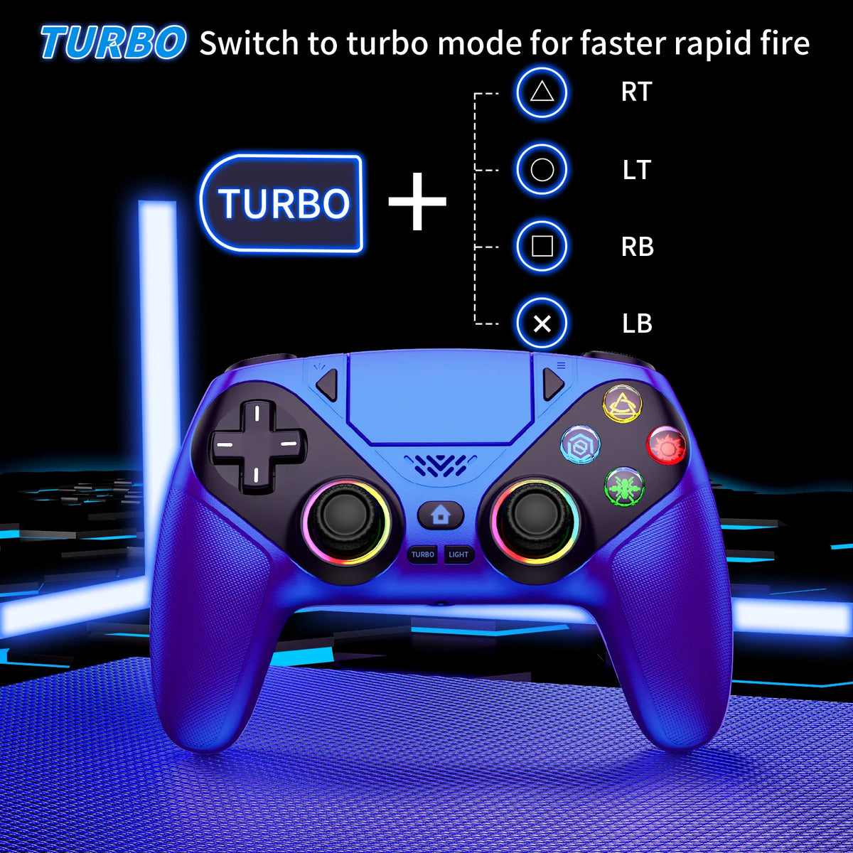 Wireless RGB Controller for PS5 & PC