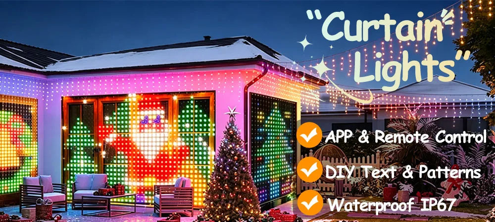 RGBIC Smart Christmas Curtain Lights