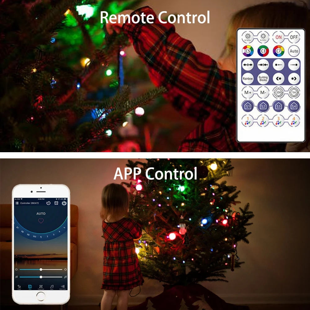 Addressable RGB Christmas LED String Lights