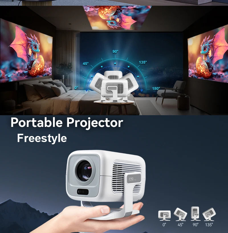 4K Projector Android Native Portable 1080P Auto Focus 600ANSI Video home Cinema Outdoor hd led Projetor