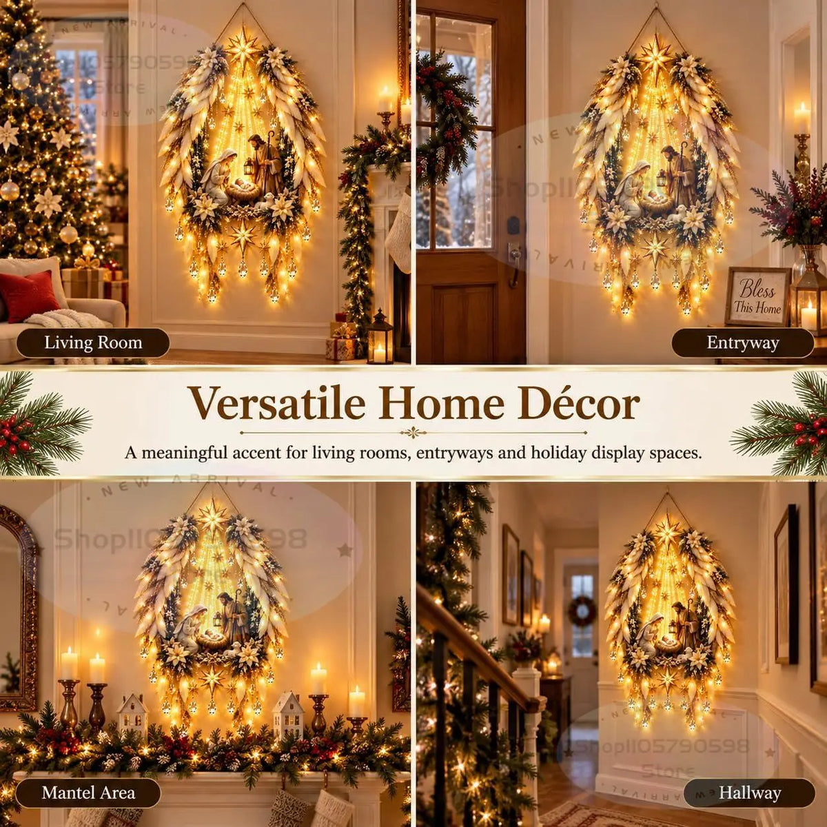Lighted Nativity Wall Decor — Global Mix holiday decor image 6