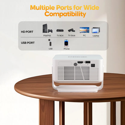 Auto Focus Android 14 4K Projector 400ANSI 8K Native 720P HY300 With Wifi6 BT5.4 Portable Outdoor