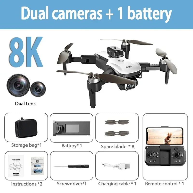 New Mini Drone Profesional 8K HD Camera Fly 25Min Obstacle Avoidance Brushless Foldable Quadcopter Optical
