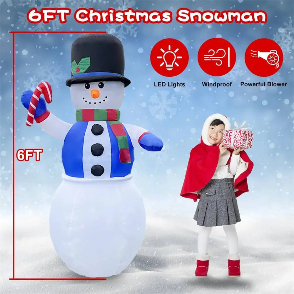 6FT LED Snowman Christmas Inflatable — Global Mix holiday decor image 2