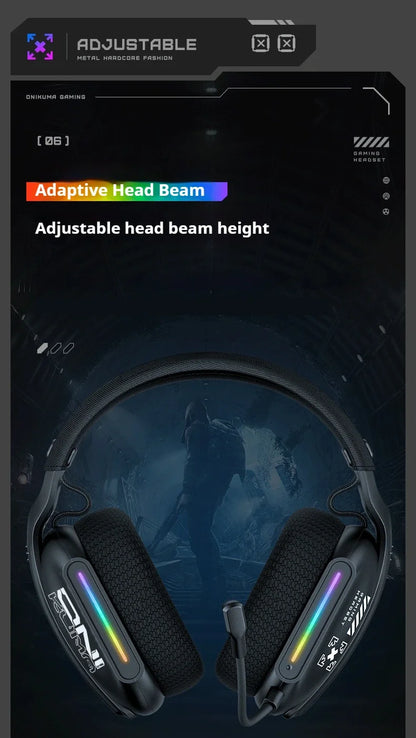 ONIKUMA Wireless Gaming Headset 3 Modes with Bendable HD Mic & Immersive Sound