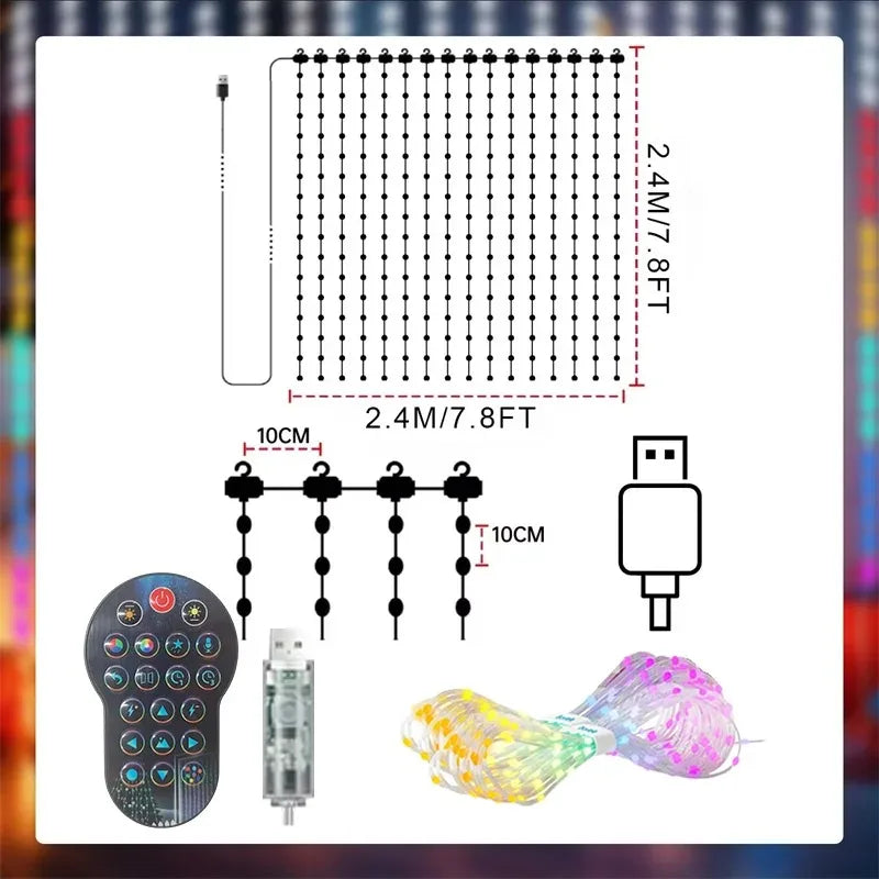 Smart LED Christmas Curtain Lights