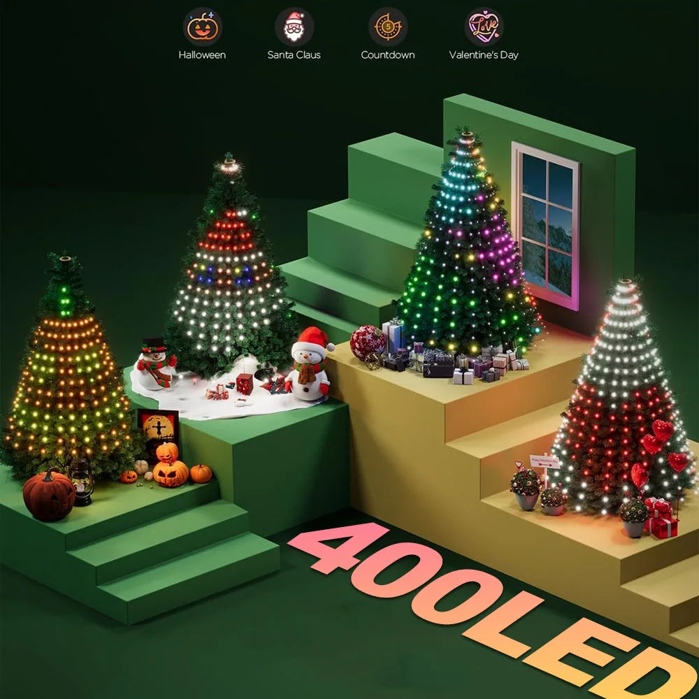 RGBIC Smart Christmas Tree Lights – 400 LED