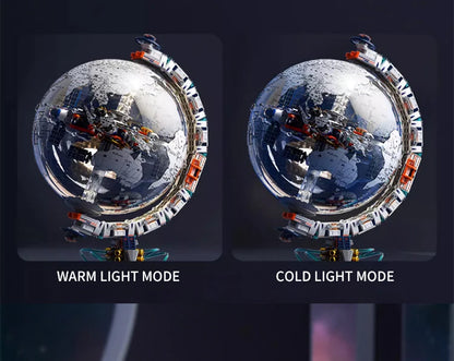 Creative Technology Space Station Transparent Globe Building Blocks High Tech Construction Bricks Set Toy Gifts For Children