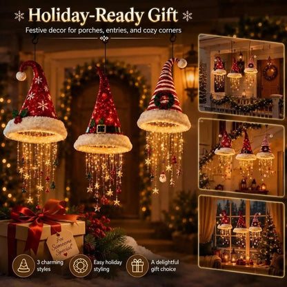 Lighted Santa Hat Christmas Chandelier