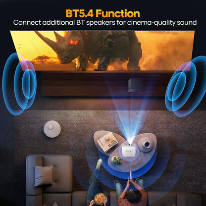Auto Focus Android 14 4K Projector 400ANSI 8K Native 720P HY300 With Wifi6 BT5.4 Portable Outdoor