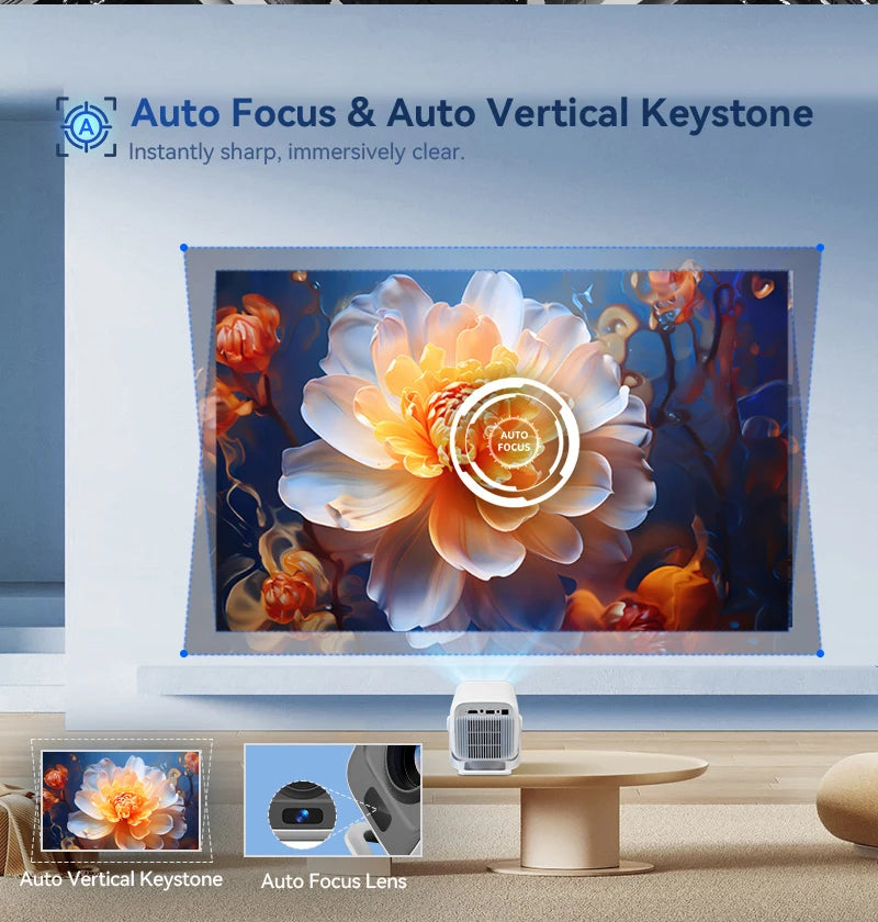 4K Projector Android Native Portable 1080P Auto Focus 600ANSI Video home Cinema Outdoor hd led Projetor