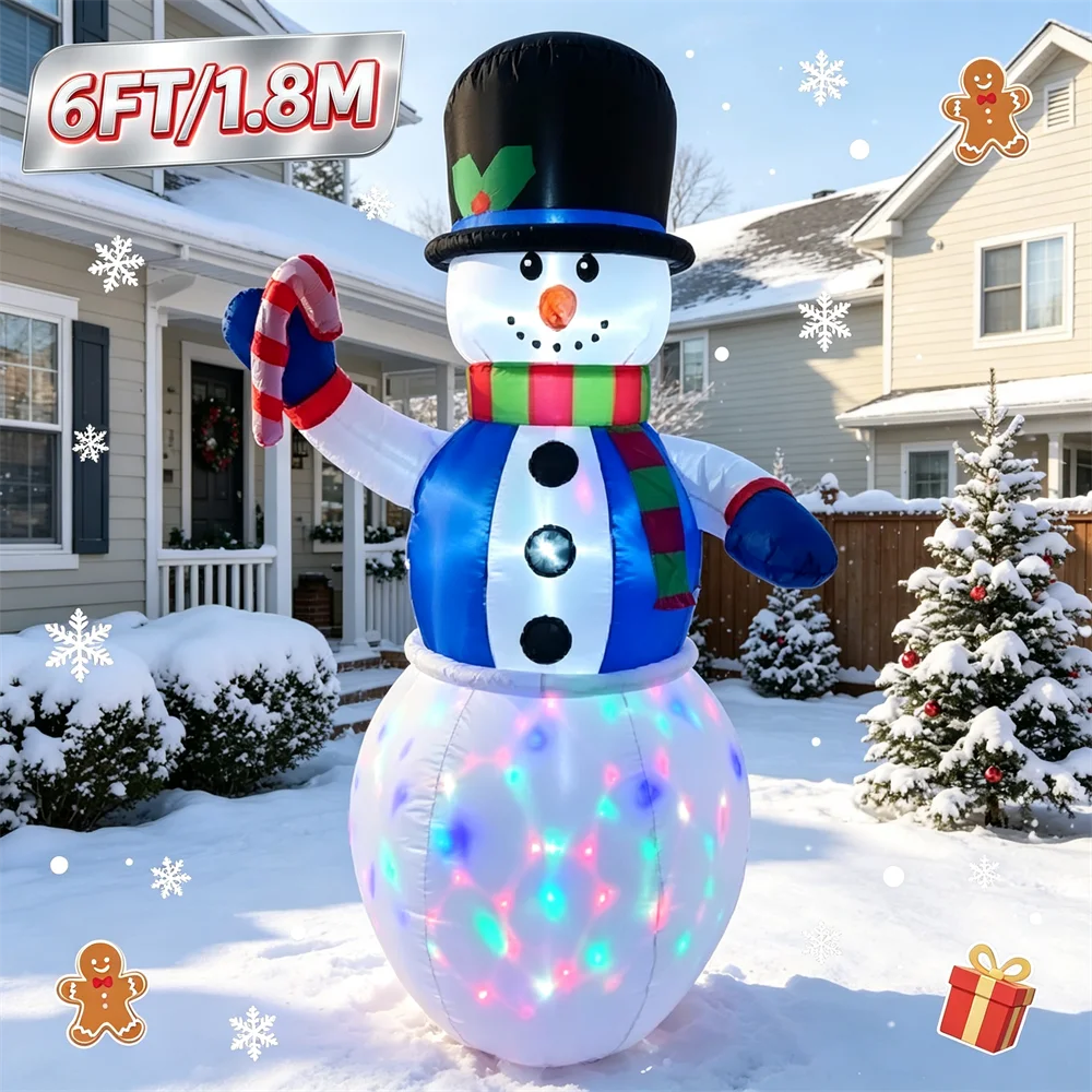 6FT LED Snowman Christmas Inflatable — Global Mix holiday decor image 3