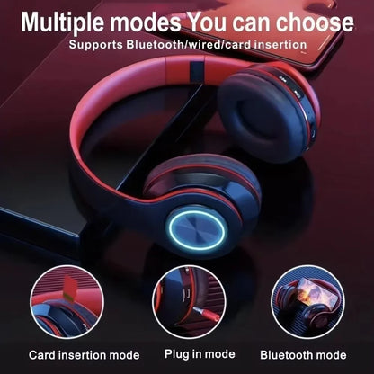 RGB Wireless Bluetooth Headphones with Microphone