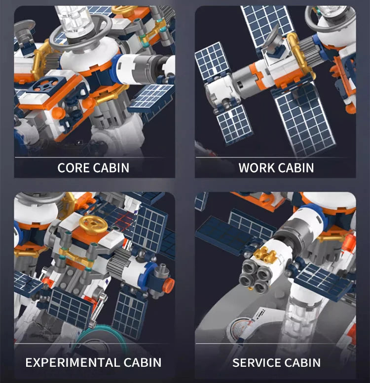 Creative Technology Space Station Transparent Globe Building Blocks High Tech Construction Bricks Set Toy Gifts For Children