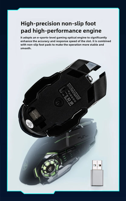 Rechargeable Wireless Gaming Mouse Bluetooth USB E-Sports Backlight