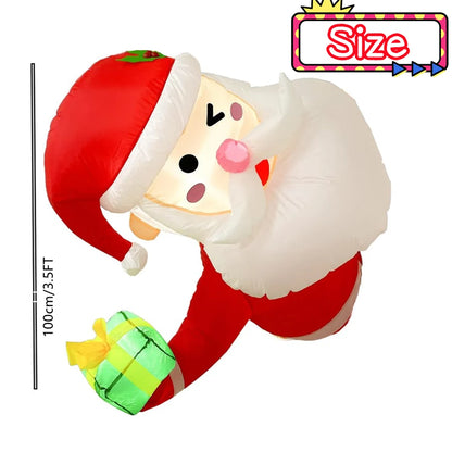 Inflatable Climbing Santa & Elf Christmas Decoration