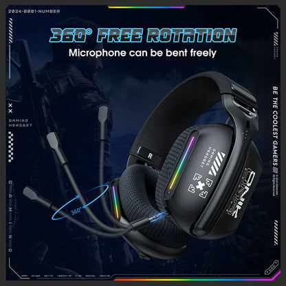 ONIKUMA Wireless Gaming Headset 3 Modes with Bendable HD Mic & Immersive Sound