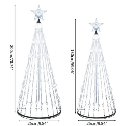 Christmas Tree Waterfall Star Lights