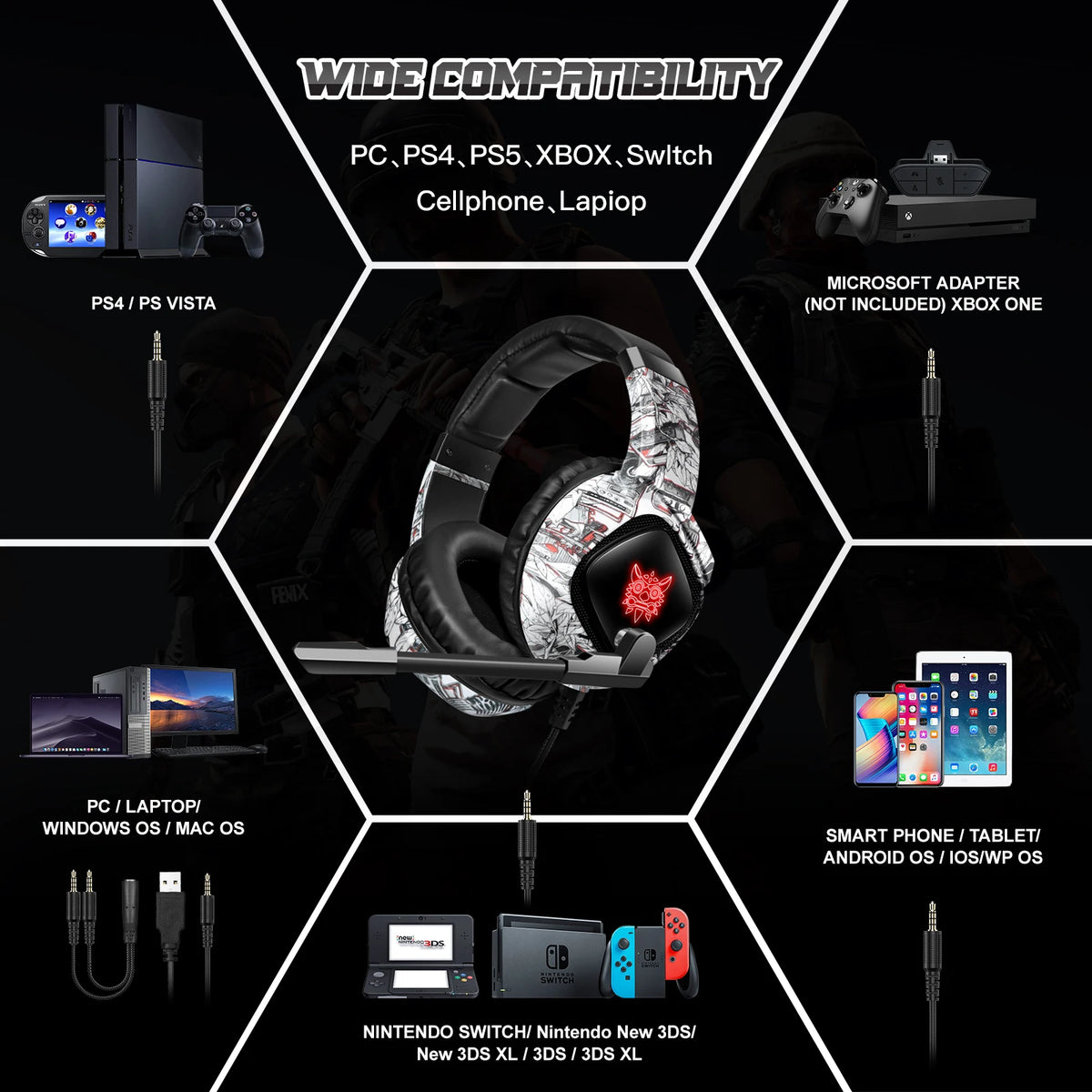 ONIKUMA Wired Gaming Headset